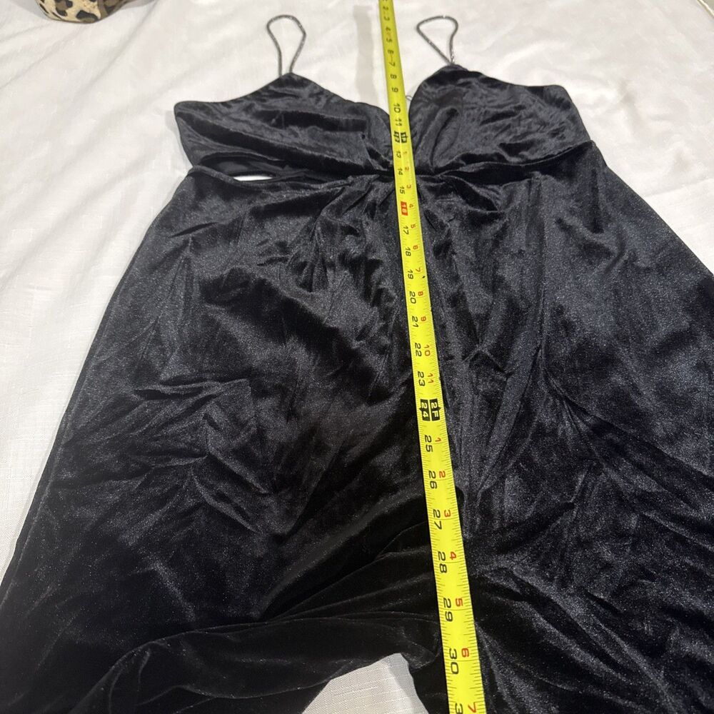 (Q1) ZARA VELVET JUMPSUIT WITH RHINESTONE STRAPS, size S - Picture 7 of 16